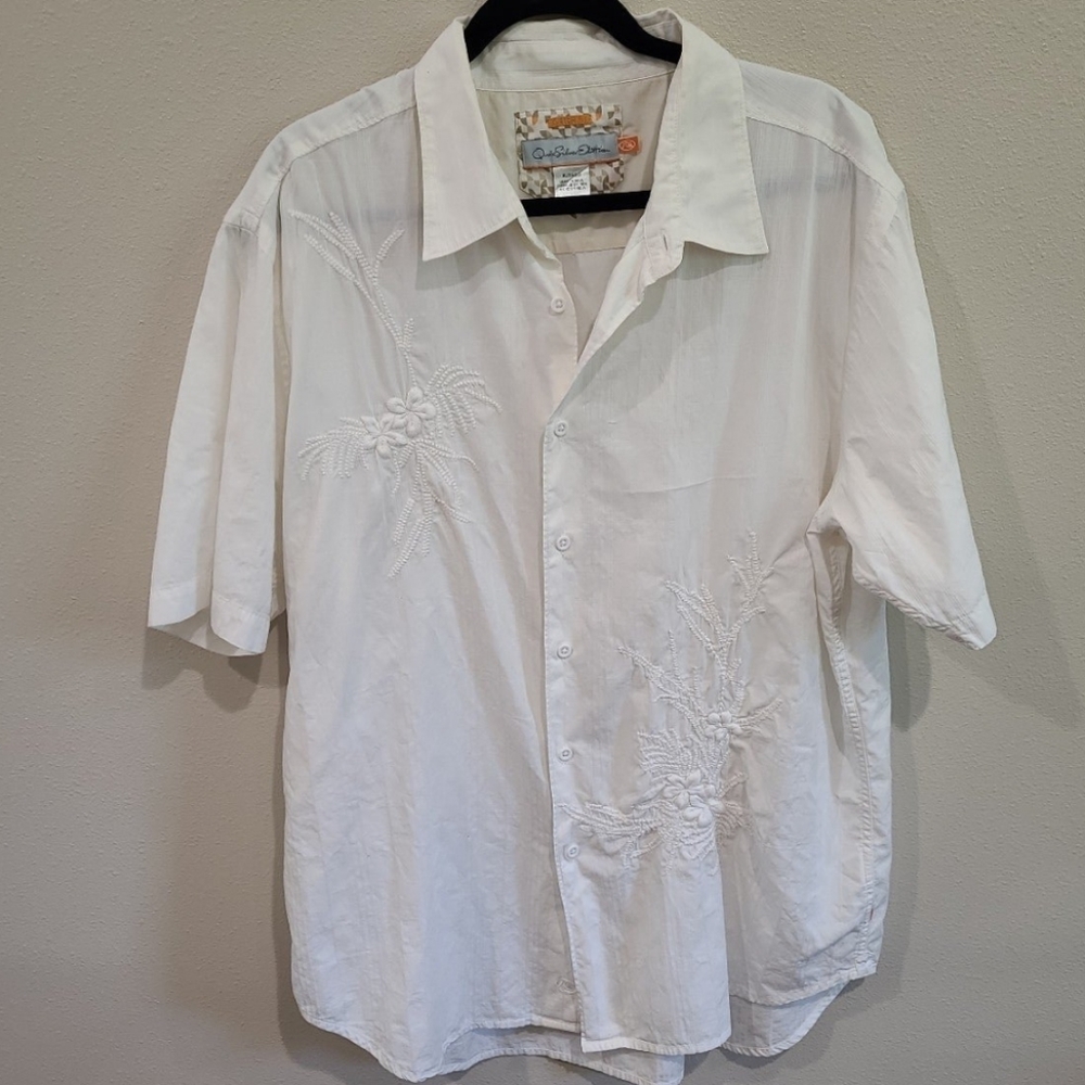 Quick Silver Edition 100% Organic Cotton Button Front Embroidered Shirt Mens XL‎
